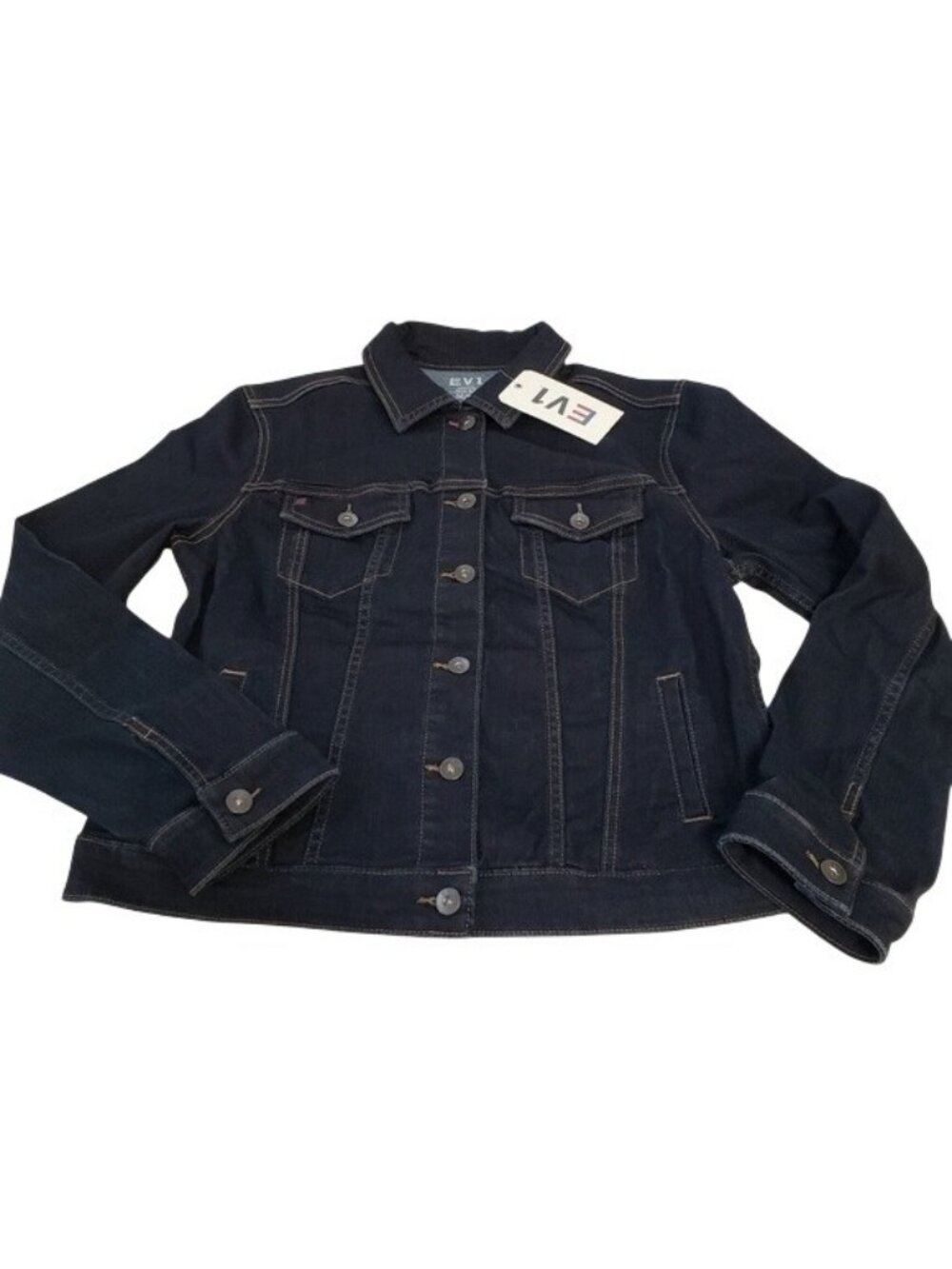 EV1 Womens Blue Jean Love Button Up Jacket Size Medium